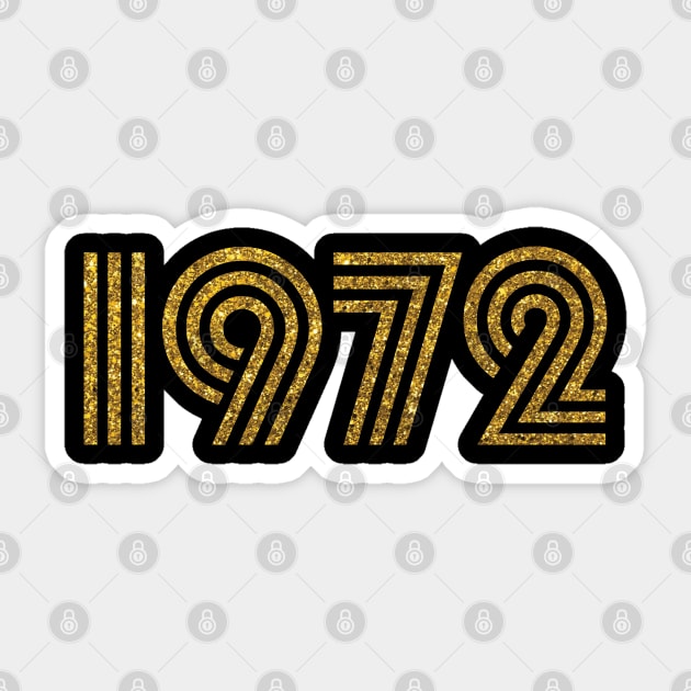 1972 Birth Year Glitter Effect Sticker by Elsie Bee Designs